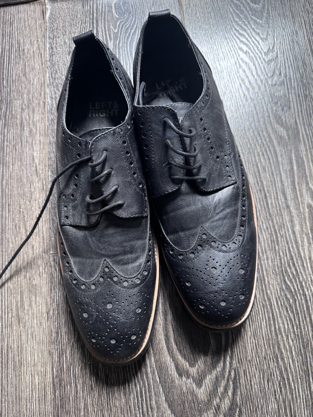 Classic Black Brogue Derby Shoes —